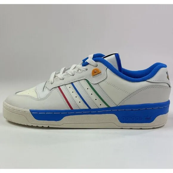 Adidas Originals Rivalry Low Mens 11 White Blue Basketball Shoes Sneakers JI0866
