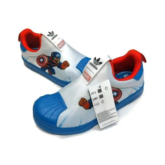 adidas Originals Superstar 360 C Slip On Shoes Marvel Captain America Size 2.5