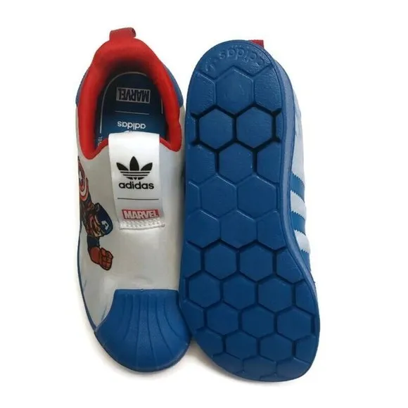 adidas Originals Superstar 360 C Slip On Shoes Marvel Captain America Size 2.5