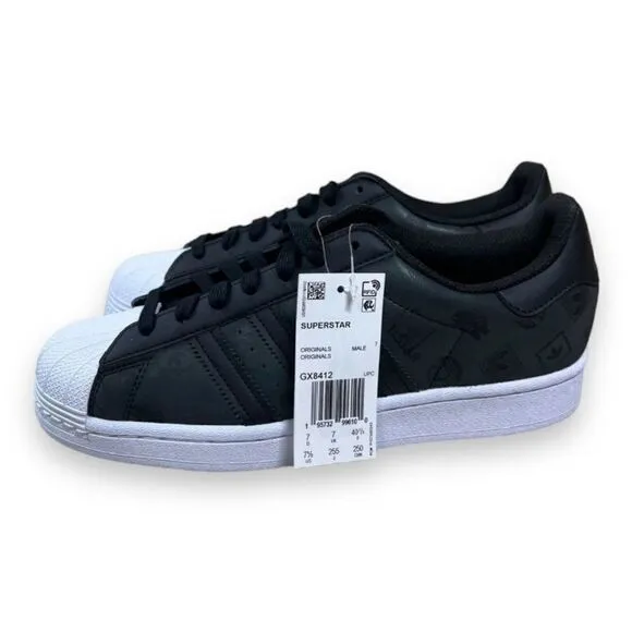 Adidas Original Superstar 'Monogram Logo - Black' GX8412 Men's 7.5