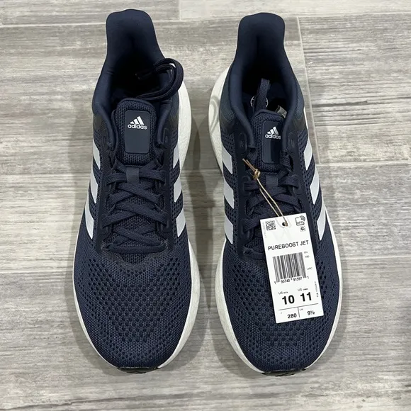 ADIDAS‎ Pureboost Jet Navy Blue-White Running Shoes Men's Size 10 GW9151 NWB