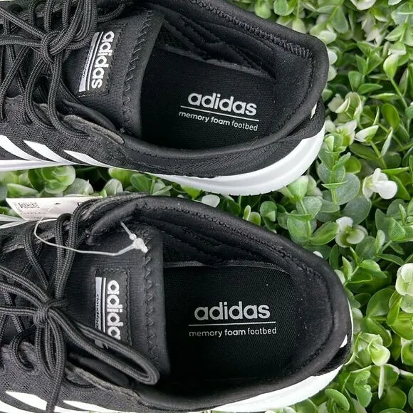 Adidas QT Flex Memory Foam Black White Sneakers 7.5