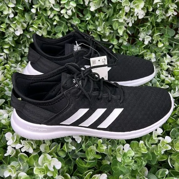Adidas QT Flex Memory Foam Black White Sneakers 7.5