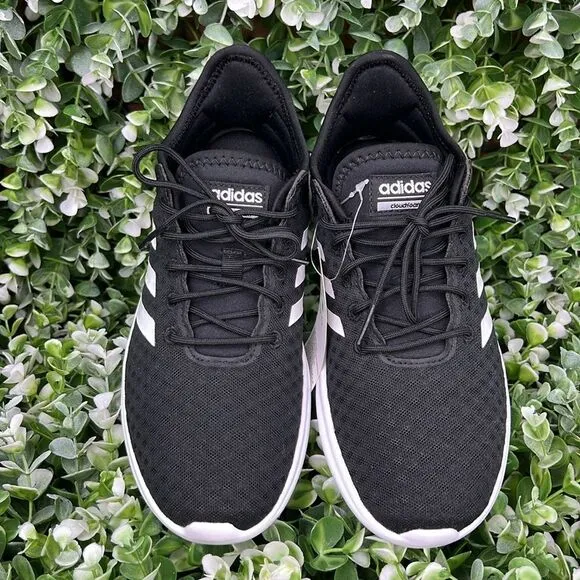 Adidas QT Flex Memory Foam Black White Sneakers 7.5