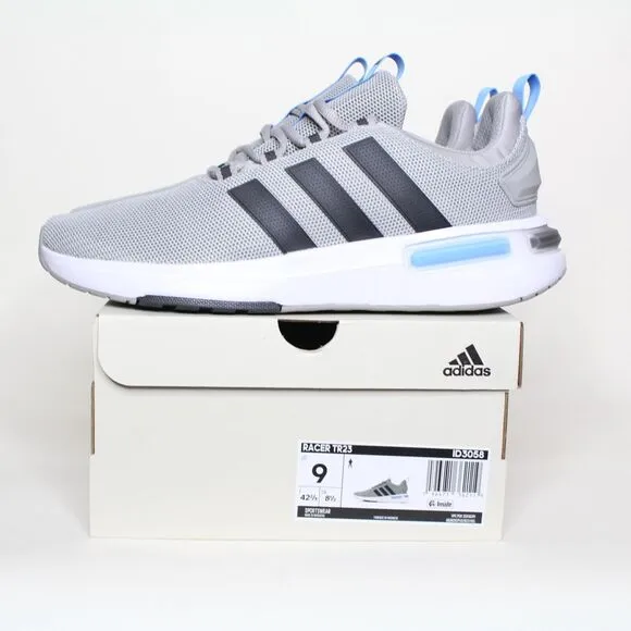 Adidas Racer TR23 Running Shoes Solid Grey/ Carbon/ Blue Blue Men's Size 9 New