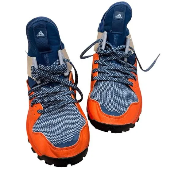 Adidas Response Trail Boost Mens BB1657 Orange Blue Sneakers Shoes Size 7.5