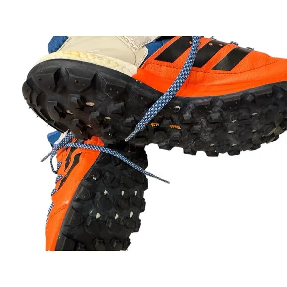 Adidas Response Trail Boost Mens BB1657 Orange Blue Sneakers Shoes Size 7.5