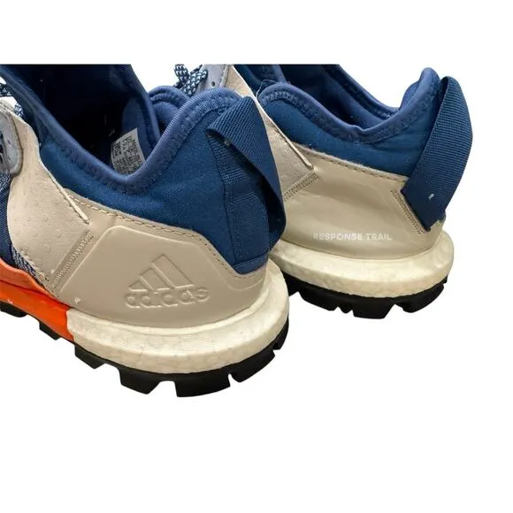 Adidas Response Trail Boost Mens BB1657 Orange Blue Sneakers Shoes Size 7.5