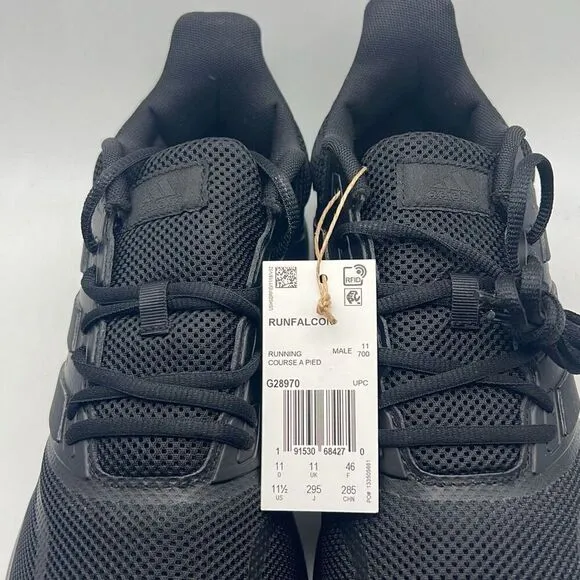 Adidas Runfalcon casual running walking shoes triple black G28970 Men 11.5 NWB
