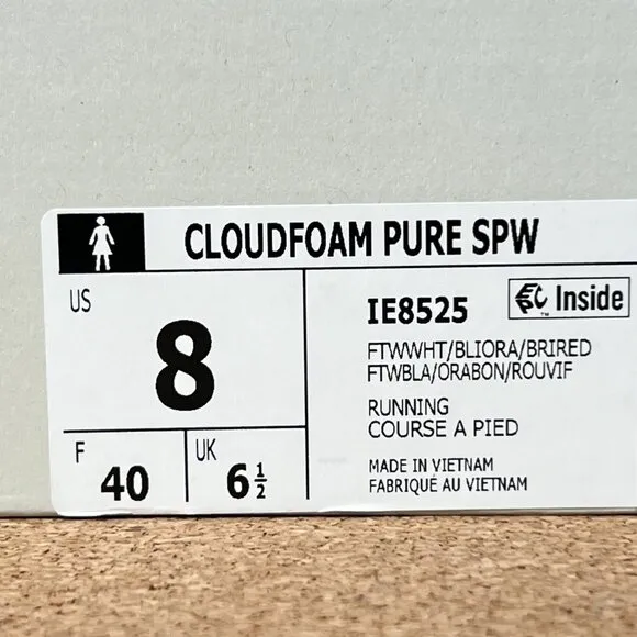 Adidas Running Shoes Cloudfoam Pure SPW Women's White IE8525 NEW IN BOX