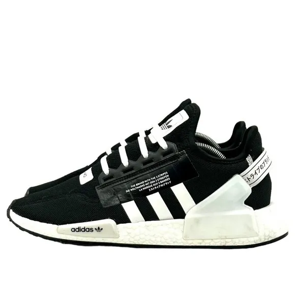 ADIDAS Shoes Men Size 11.5 NMD_R1 V2 GX6367 NMD Core Black White Sneakers