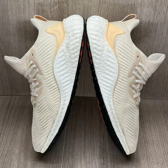 Adidas Shoes Mens 7.5 Alphaboost Ecru Tint 'Glow Orange' Running Sneakers G28565