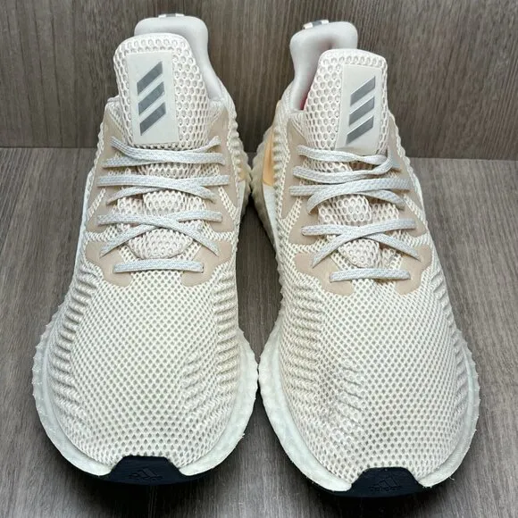 Adidas Shoes Mens 7.5 Alphaboost Ecru Tint 'Glow Orange' Running Sneakers G28565