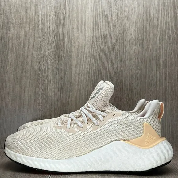 Adidas Shoes Mens 7.5 Alphaboost Ecru Tint 'Glow Orange' Running Sneakers G28565