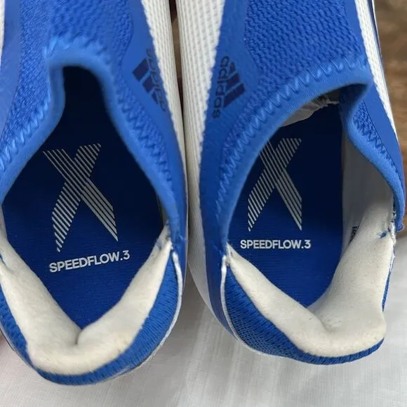 Adidas Shoes Youth 4.5 X Speedflow 3 Laceless Cleats White Blue Slip On Soccer
