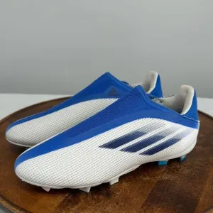 Adidas Shoes Youth 4.5 X Speedflow 3 Laceless Cleats White Blue Slip On Soccer