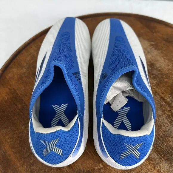 Adidas Shoes Youth 4.5 X Speedflow 3 Laceless Cleats White Blue Slip On Soccer