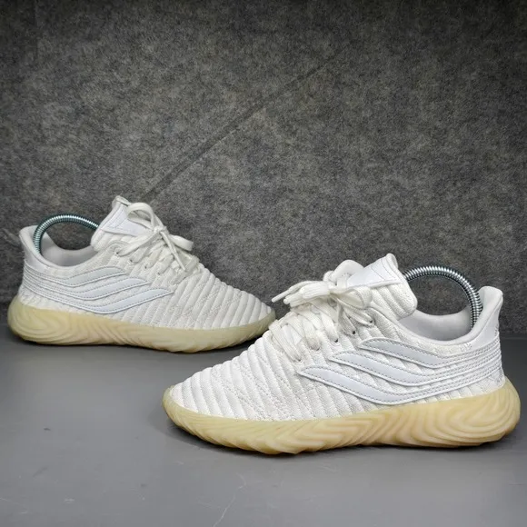 Adidas Sobakov Sneakers Men's 5 White Gum Lace Up Running Shoes B42007