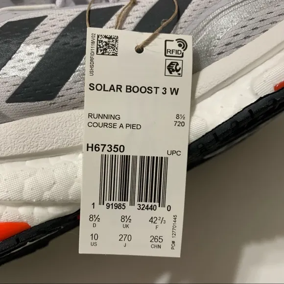 Adidas Solar Boost 3 W ￼Boost Running Dash Grey Shoes Women's Size 10 H67350