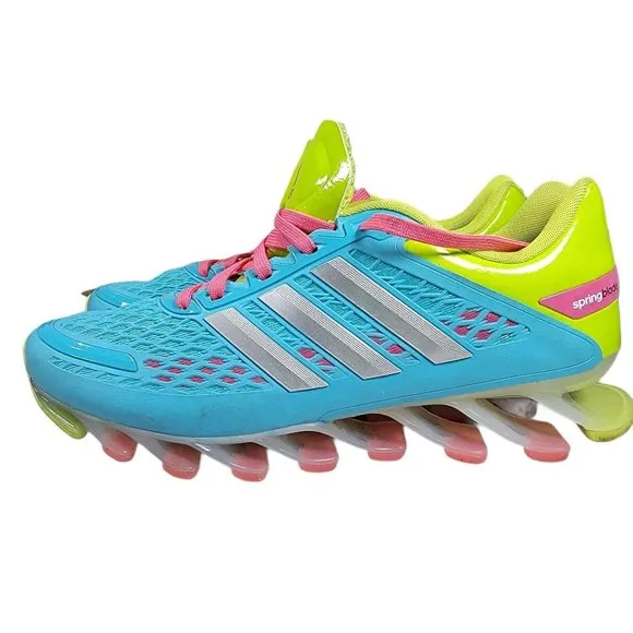 Adidas Springblade Razor Blue Lime Green Pink Sz 6