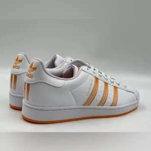 Adidas Superstar Mens 11 Casual Retro Shoe White Orange Sneaker Trainer NWOB