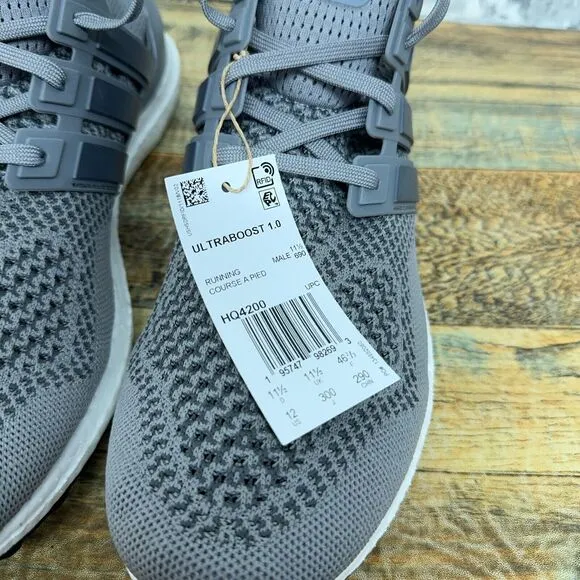 Adidas Ultraboost 1.0 DNA Gray Black‎ Running Shoes HQ4200 Mens Size 12 New