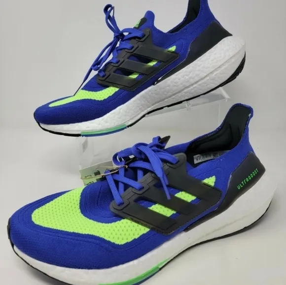 Adidas UltraBoost 21 Men's Running Shoes Black/Dark Grey/Blue S23873 Multi Sizes