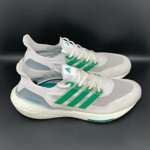 Adidas UltraBoost 21 Primeblue White Green Running Shoes FZ2326 Mens Size 13