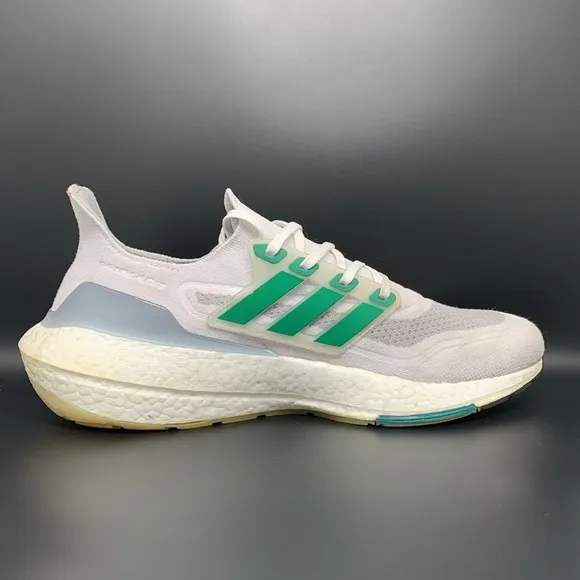 Adidas UltraBoost 21 Primeblue White Green Running Shoes FZ2326 Mens Size 13