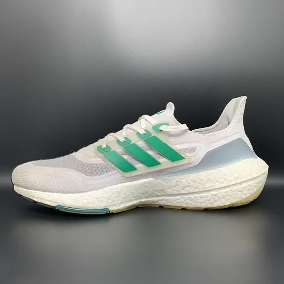 Adidas UltraBoost 21 Primeblue White Green Running Shoes FZ2326 Mens Size 13