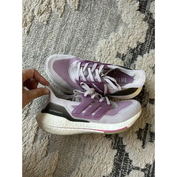 Adidas Ultraboost 21 Running Shoes S23831 Women's Size 6.5 Ice Purple MINT