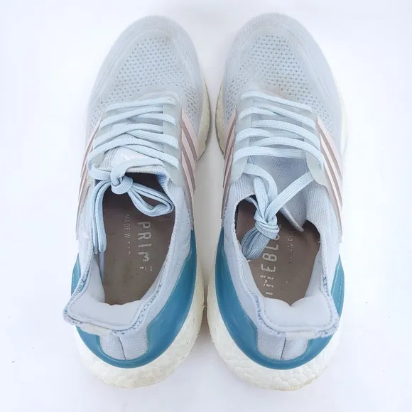 Adidas UltraBoost 21 Womens Size 10 Shoes Halo Blue Pink Athletic Running