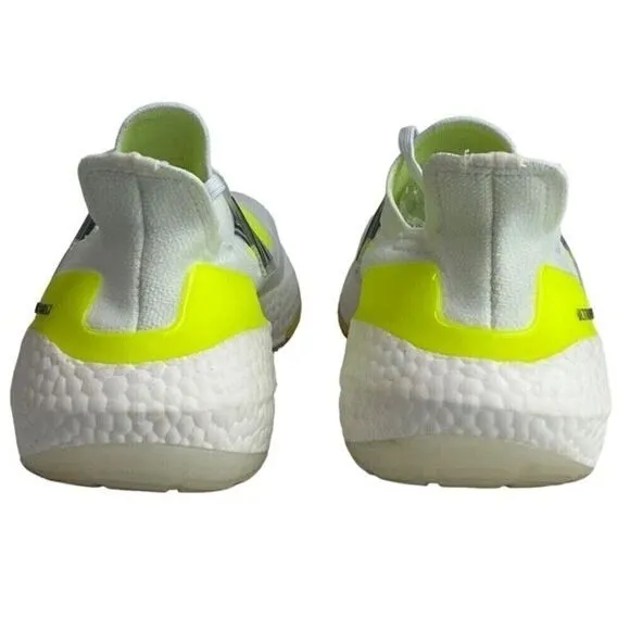 Adidas Ultraboost Running Shoes Mens Size 5 White Neon Yellow Lace Up Sneakers