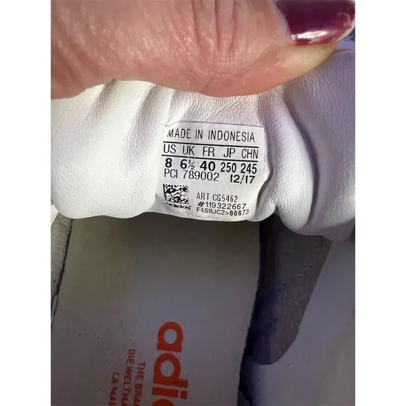 Adidas Women's Superstar White Chalk Coral Sneakers Size 8