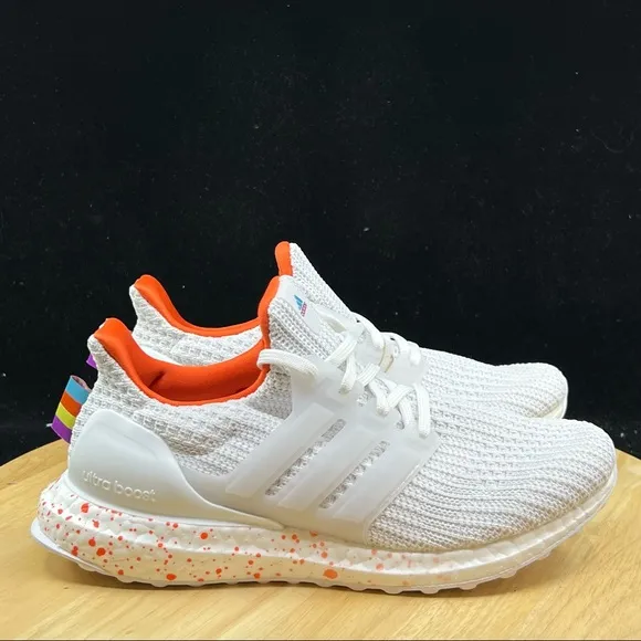 ADIDAS WOMENS ULTRABOOST 4.0 DNA RUNNING SNEAKERS WHITE ORANGE GZ4192 SIZE 7