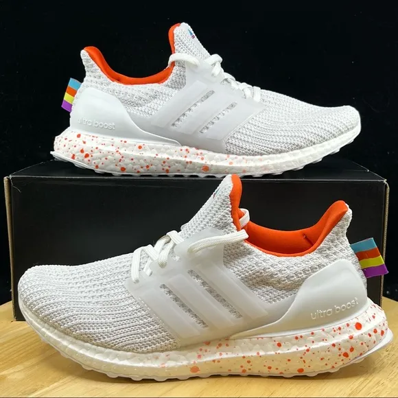 ADIDAS WOMENS ULTRABOOST 4.0 DNA RUNNING SNEAKERS WHITE ORANGE GZ4192 SIZE 7