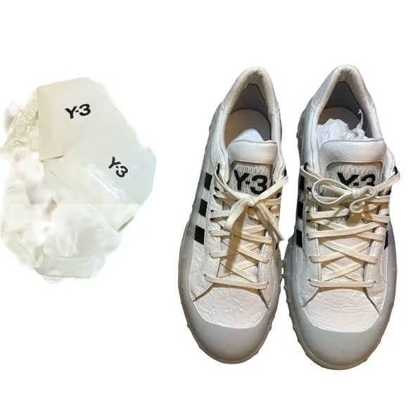 adidas Y-3 Yohji Yamamoto GR.1P Leather White Black Limited Sneakers Sz 12 $300