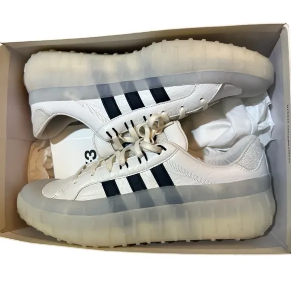adidas Y-3 Yohji Yamamoto GR.1P Leather White Black Limited Sneakers Sz 12 $300