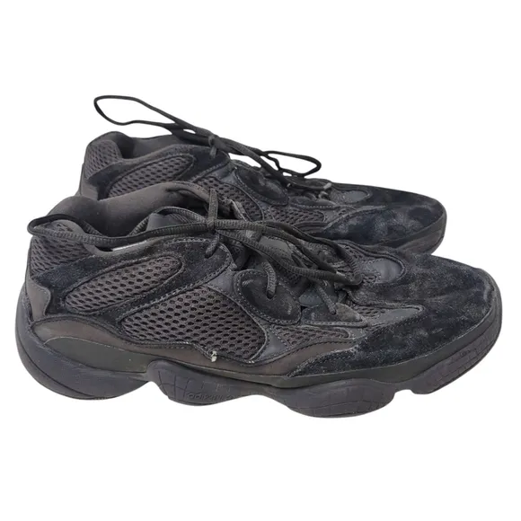Adidas Yeezy 500 Low Top Utility Athletic Shoes Black Size 10.5 Men's 04/2018
