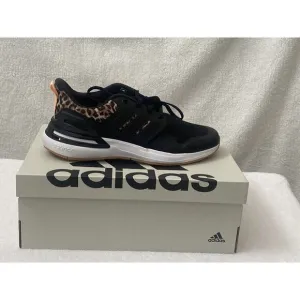adidas Youth Rapidasport K Shoes Size 7 Black/Leopard