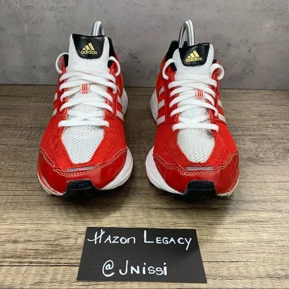 Adidas~Adizero Boston 3~Red/White/Gold~Mens~Running shoes~Size 8.5