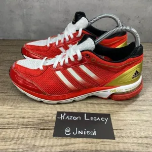 Adidas~Adizero Boston 3~Red/White/Gold~Mens~Running shoes~Size 8.5
