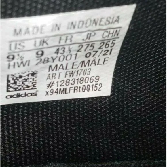 Adidas Fluidstreet Cloudfoam Running Shoes Men’s‎ Size 9.5  Black White FW1703