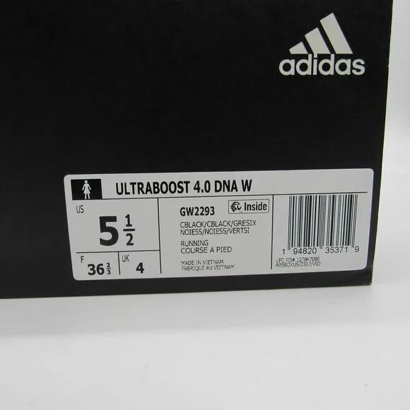 ADIDAS WOMEN'S ULTRABOOST 4.0 DNA SHOES IN CORE BLACK SZ 5 1/2