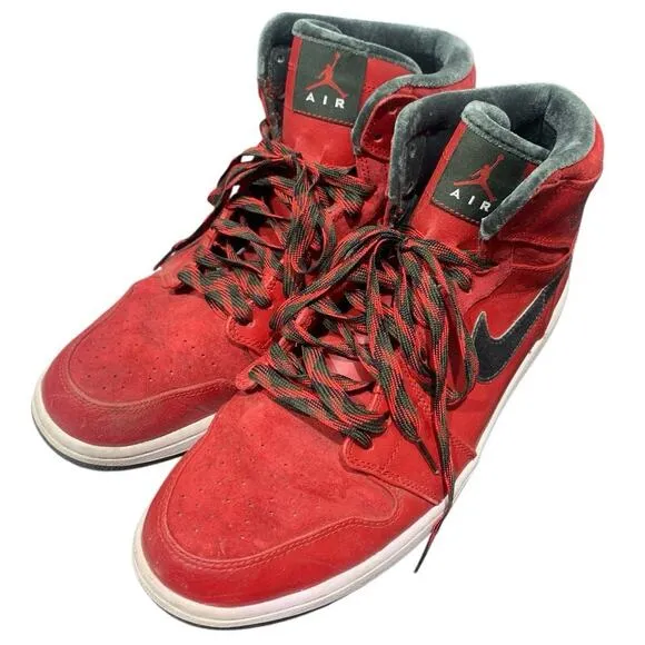AIR Jordan 1 Retro hightop RED and FOREST GREEN sz 11.5