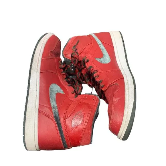 AIR Jordan 1 Retro hightop RED and FOREST GREEN sz 11.5