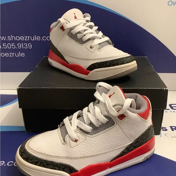 Air Jordan 3 Retro Fire Red Kids 2.5y