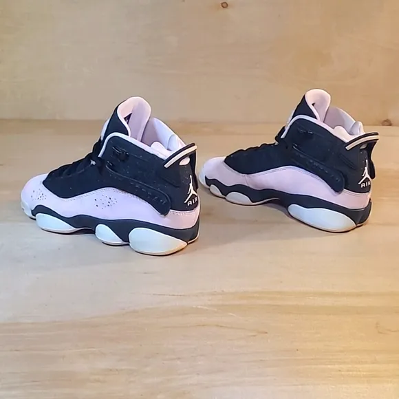 Air Jordan 6 Rings Black and Pink Foam Sneakers