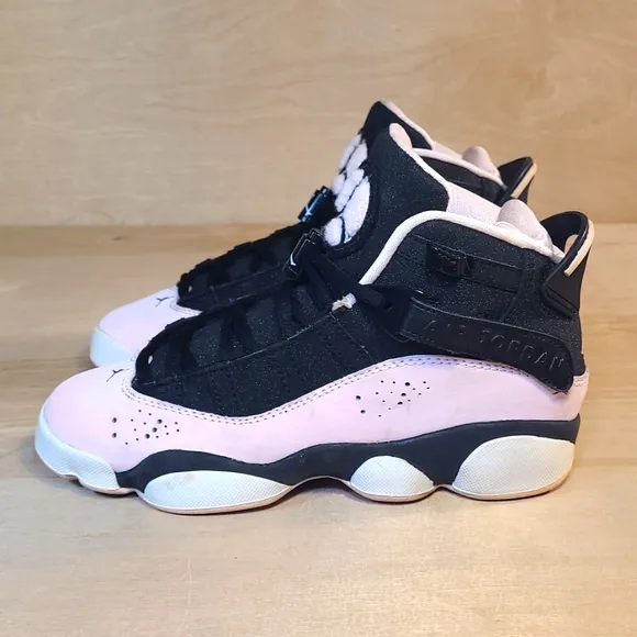 Air Jordan 6 Rings Black and Pink Foam Sneakers