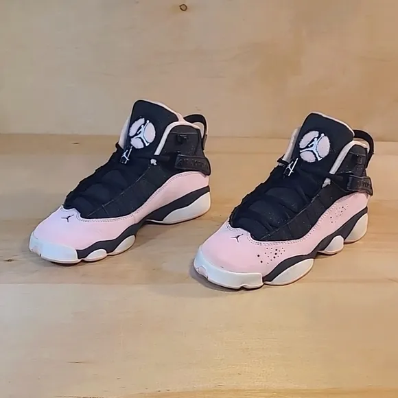 Air Jordan 6 Rings Black and Pink Foam Sneakers